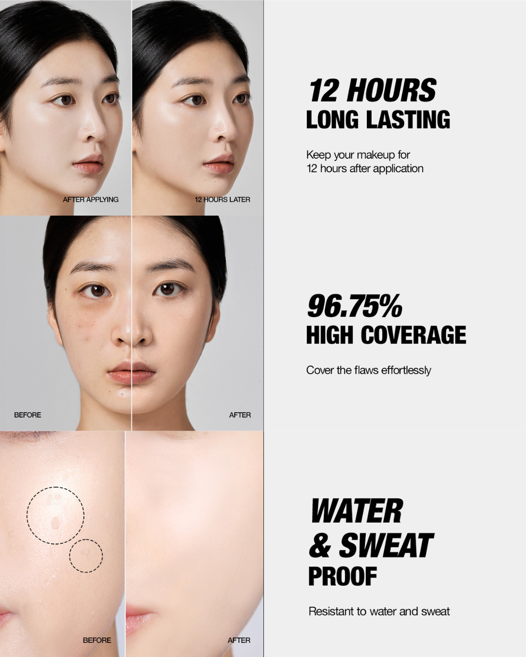 3 in 1 concealer palette Full coverage | Hides Blemishes, Flaws & Dark circle | Long-lasting.